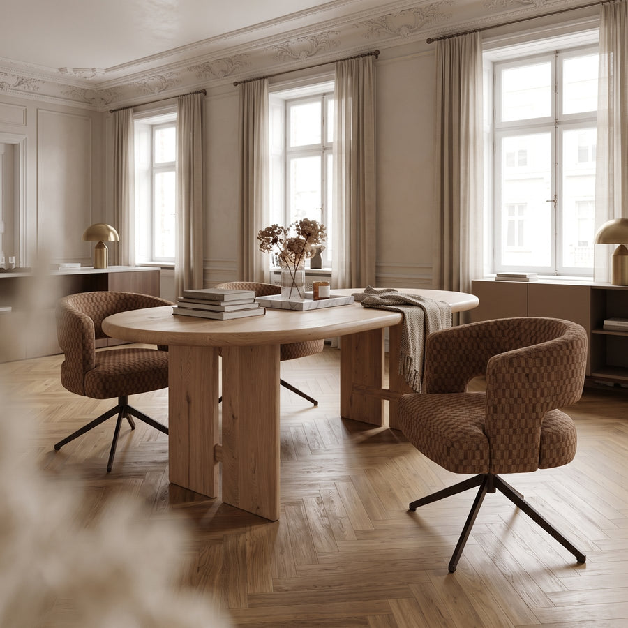 Esszimmerstuhl Baldr Brown mit Bezug Blocked auf Metallgestell | Interiorbild | PTMD bei STUFF Shop kaufen