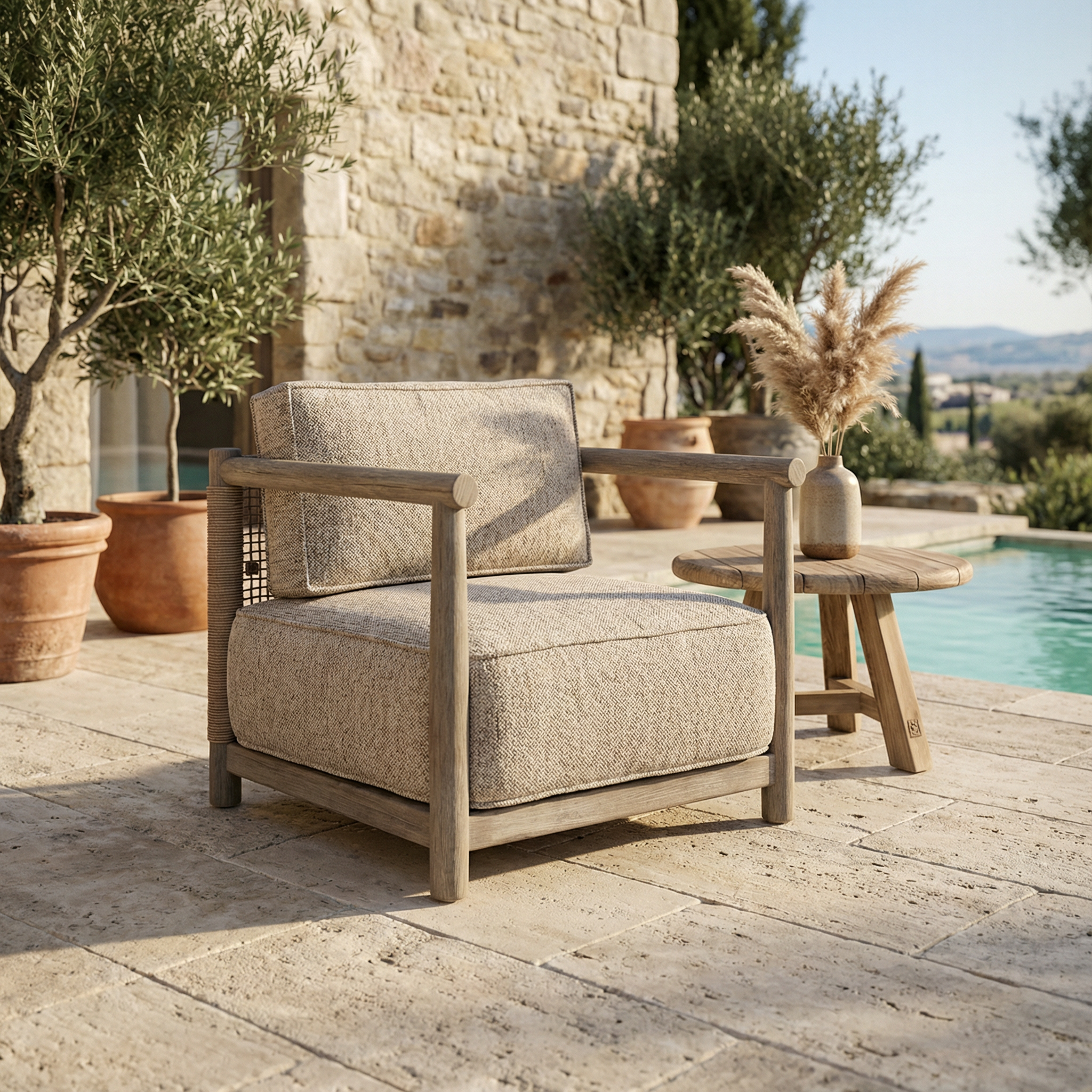 Gommaire Sessel Mieke mit Polstern in der Stoffgruppe Limonta für den Garten | bei STUFF Shop online kaufen!