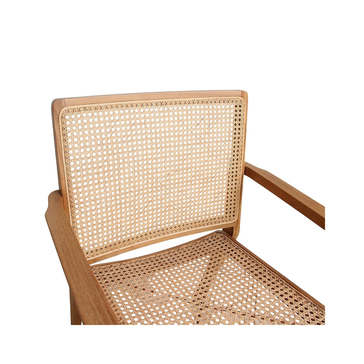 Armlehnenstuhl Heritage Cane natur von STUFF Loft, Teak und Wiener Geflecht, 57 x 61 x 83 cm, Detail Rückenlehne