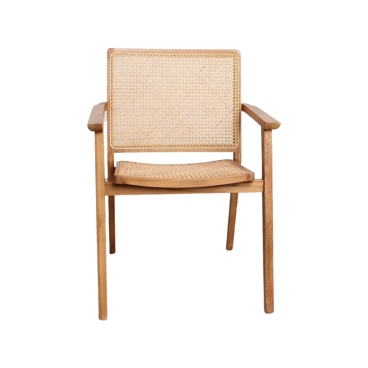 Armlehnenstuhl Heritage Cane natur von STUFF Loft, Teak und Wiener Geflecht, 57 x 61 x 83 cm, Ansicht von vorn