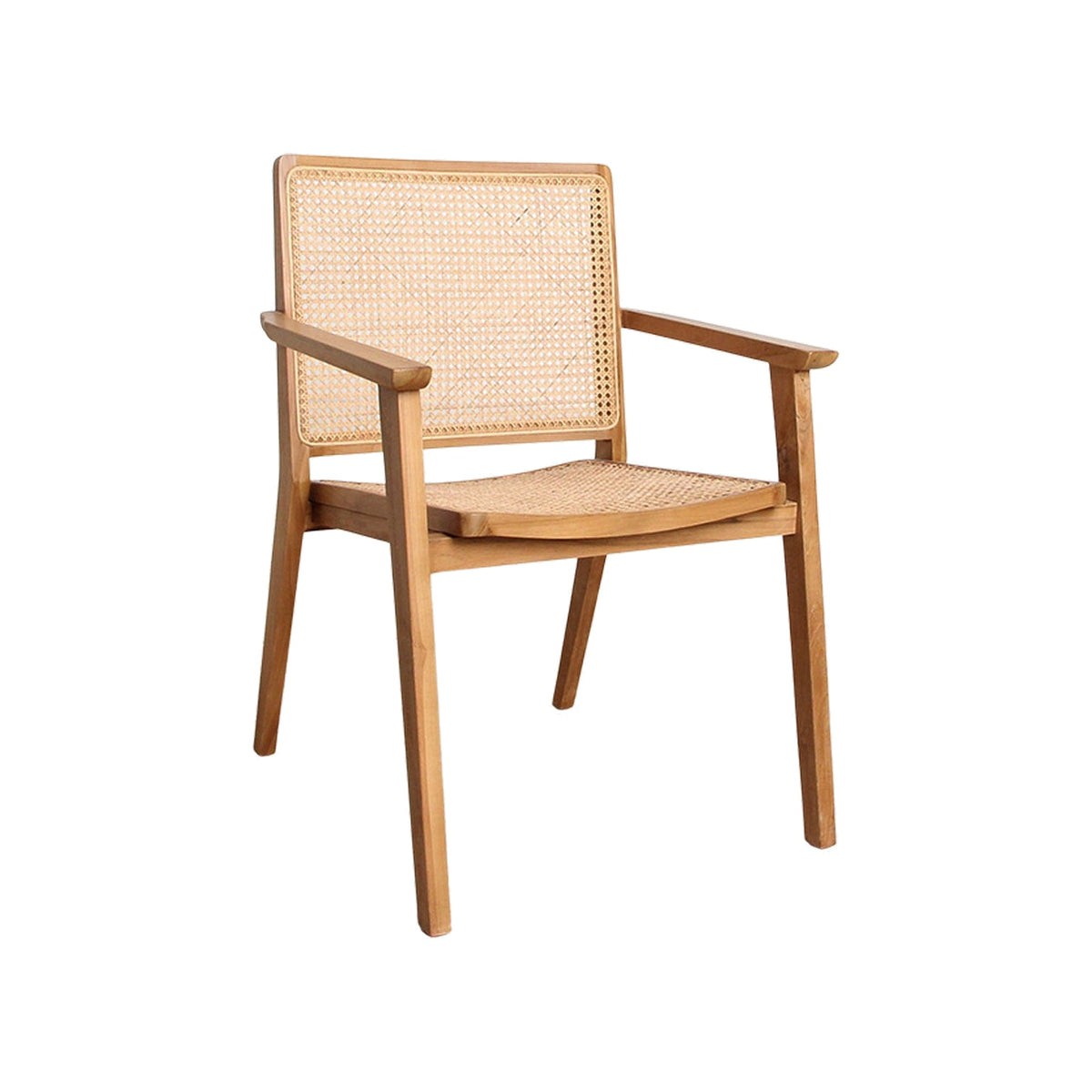 Armlehnenstuhl Heritage Cane natur von STUFF Loft, Teak und Wiener Geflecht, 57 x 61 x 83 cm, Freisteller
