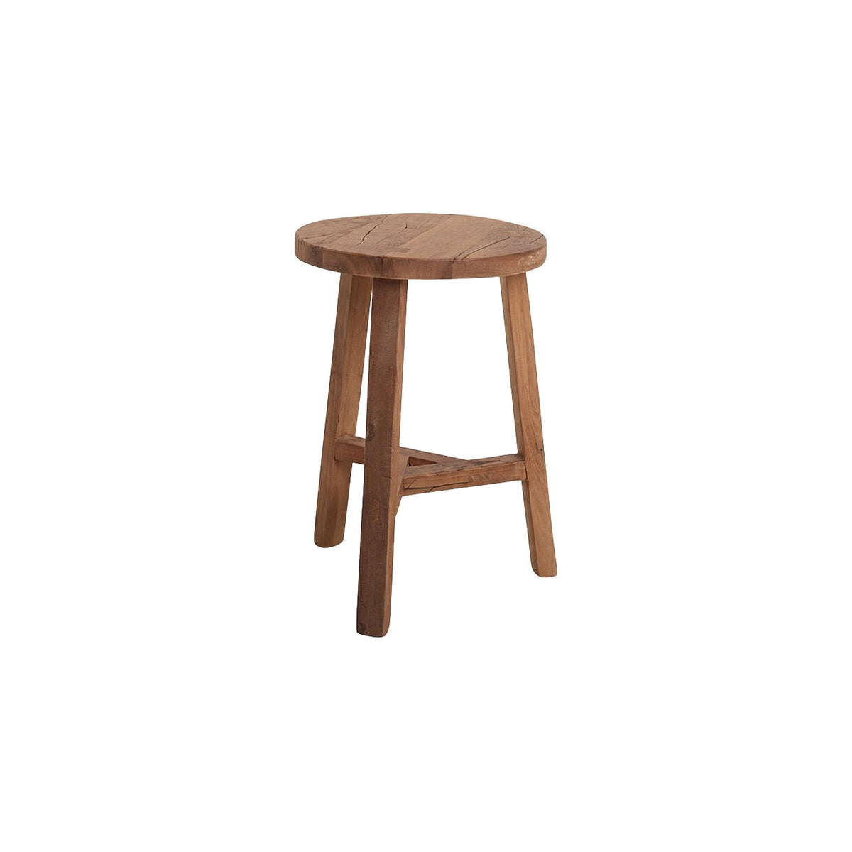 Hocker Grainwood rund aus recyceltem Altholz, Ø 34 x 50 cm | Freisteller | STUFF Loft
