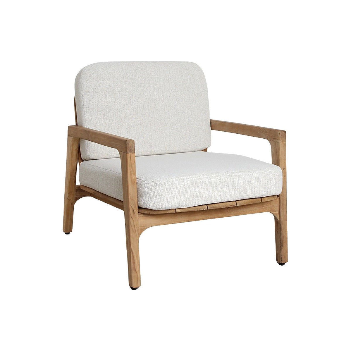 Lounge-Sessel Teakscape aus Teakholz mit naturweißen Kissen | Freisteller | STUFF Loft