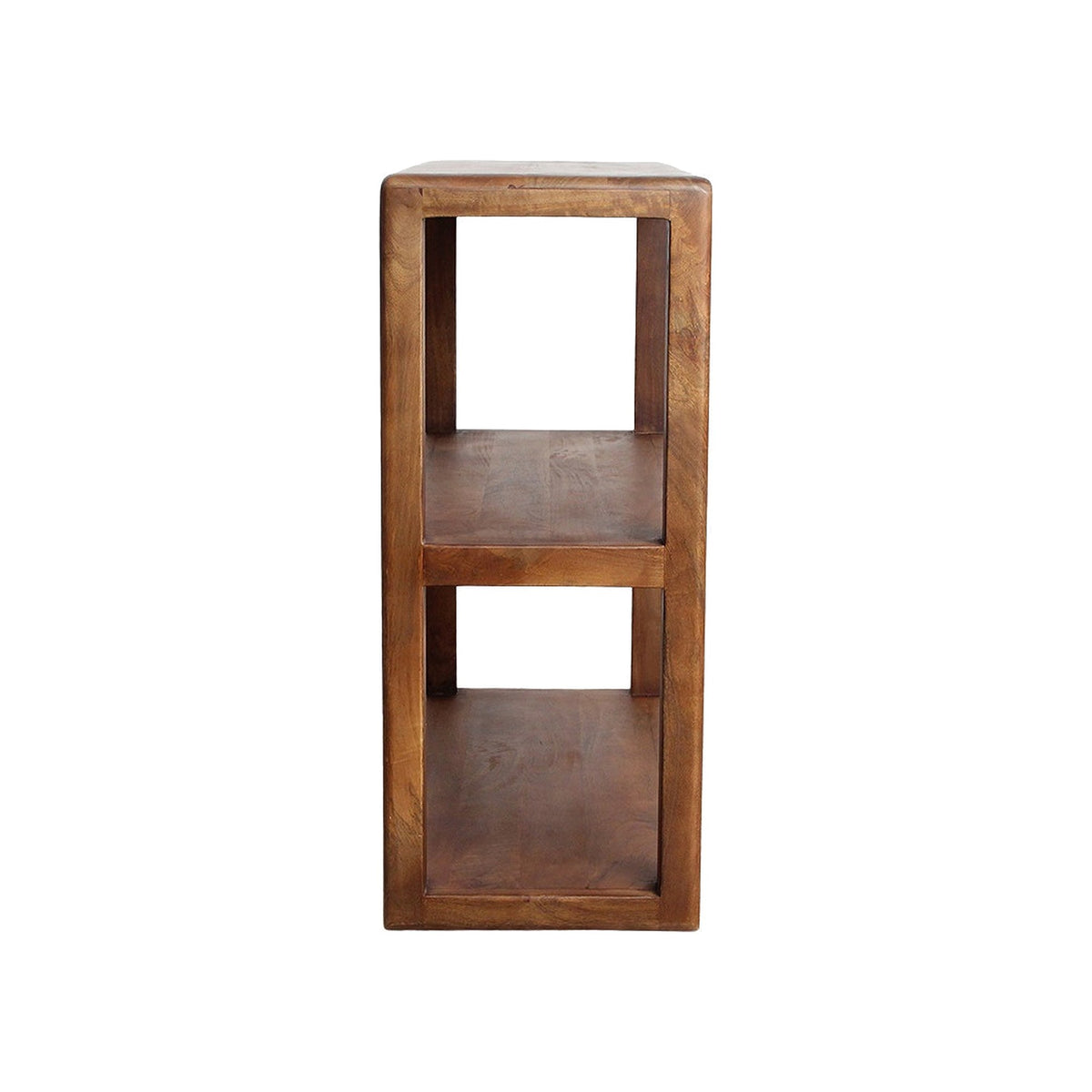 Regal Curvo niedrig aus Mangoholz mit 2 Fächern, 100 x 90 cm | Freisteller | STUFF Loft
