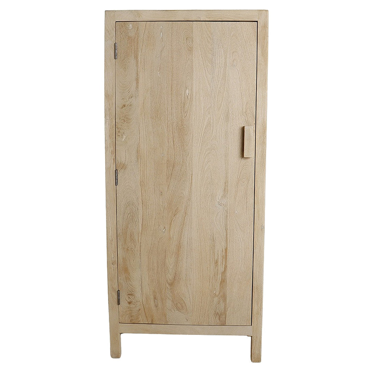 Schrank Driftwood 1-türig aus hellem Mangoholz, 80 x 180 cm | Freisteller | STUFF Loft