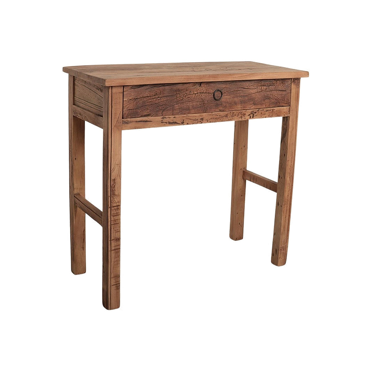 Schreibtisch Grainwood aus recyceltem Altholz mit Schublade, 90 cm | Freisteller | STUFF Loft