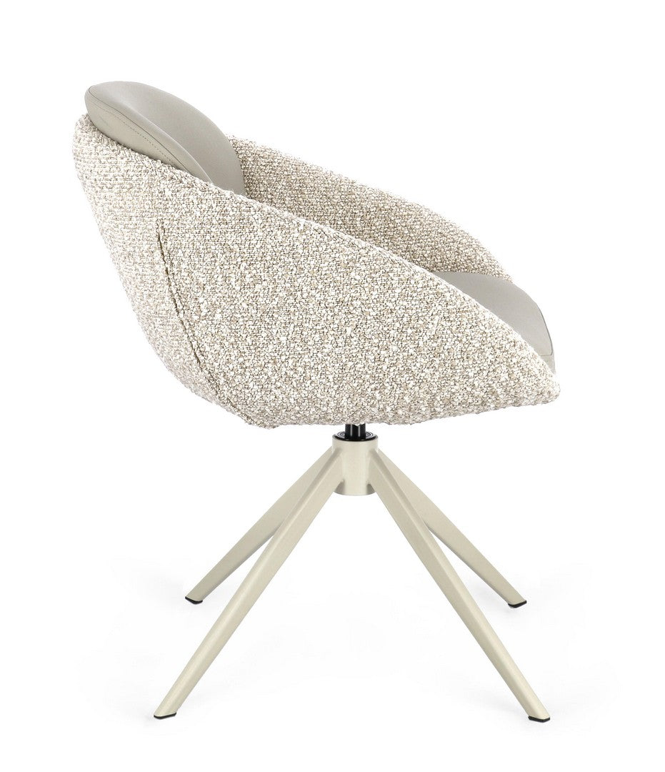 Drehstuhl Averik Beige von Bizzotto in der Seitenansicht, im STUFF Shop