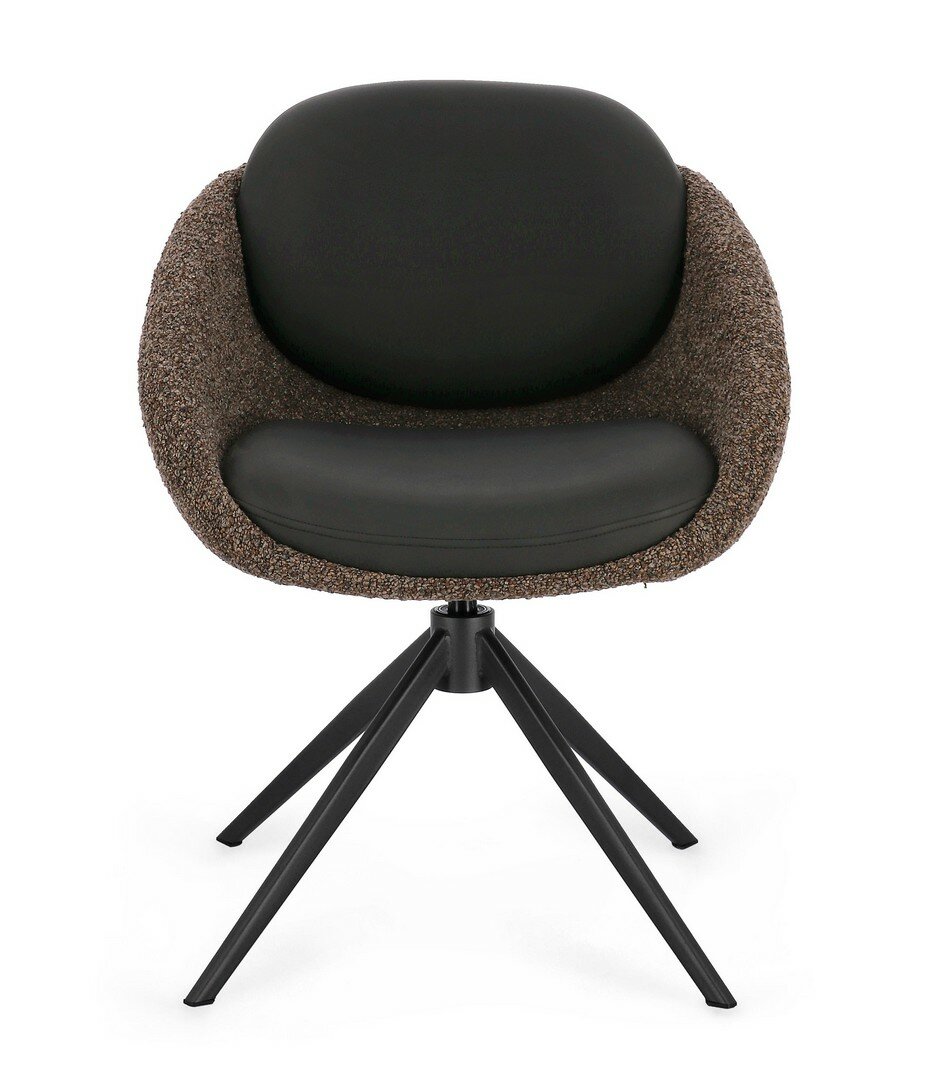 Drehstuhl Averik Kaffeebraun von Bizzotto, freigestellte Ansicht von schräg vorn, im STUFF Shop