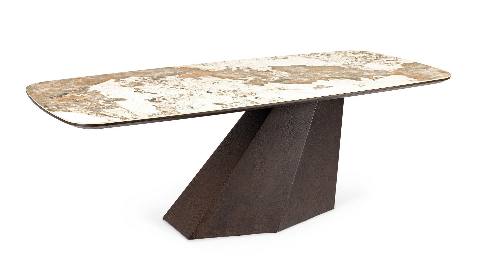 Esstisch Davida von Bizzotto mit Keramikplatte und Gestell in Nussbaumoptik, B 220 x T 100 x H 76 cm, im STUFF Shop
