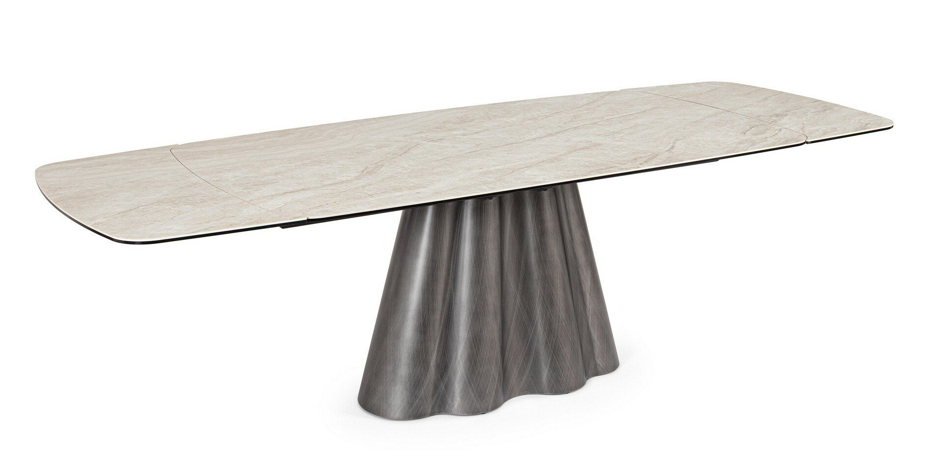 Ausziehtisch Mirvana von Bizzotto mit Keramikplatte in Sand-Optik, ausziehbar von 180 auf 260 cm, im STUFF Shop