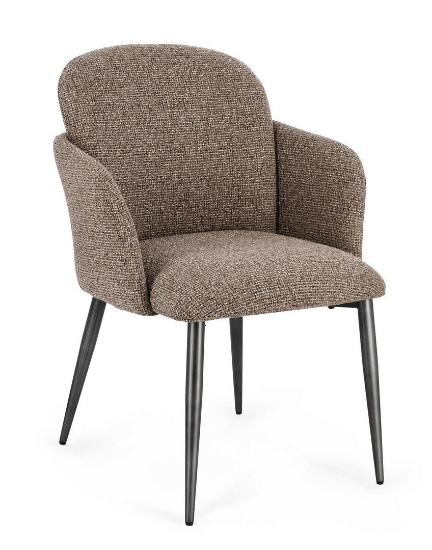 Stuhl Ercilla Olivgrau von Bizzotto, freigestellt in der Frontansicht, B 60 × T 61 × H 84 cm, im STUFF Shop