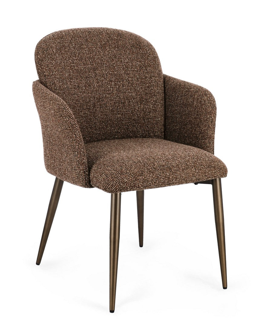 Stuhl Ercilla Toffee von Bizzotto, freigestellt in der Frontansicht, B 60 × T 61 × H 84 cm, im STUFF Shop