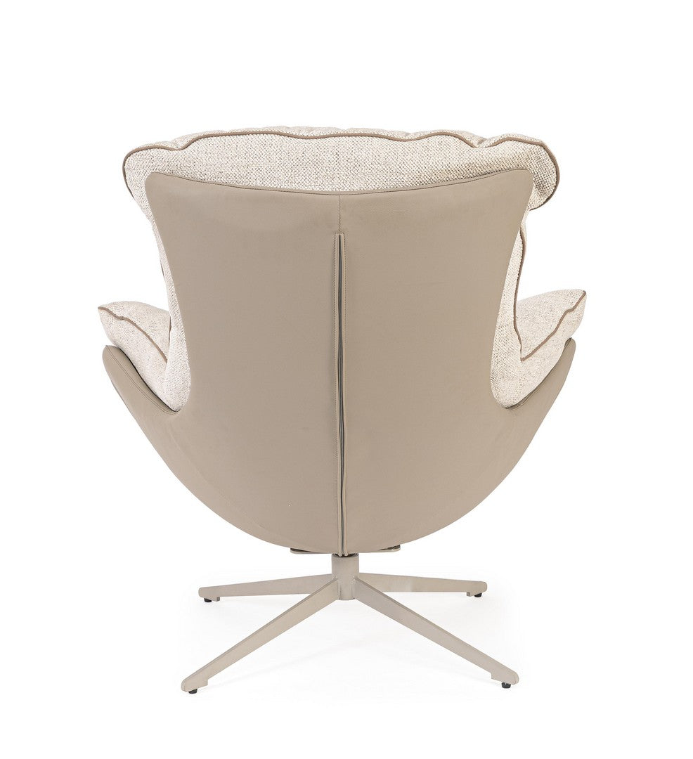 Drehsessel Armela Beige von Bizzotto, freigestellte Ansicht aus einem zweiten Blickwinkel, im STUFF Shop