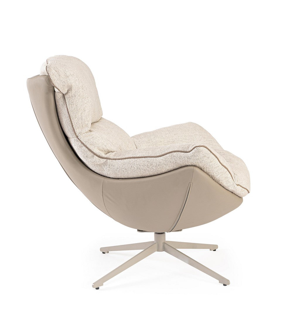 Drehsessel Armela Beige von Bizzotto in der Seitenansicht, im STUFF Shop