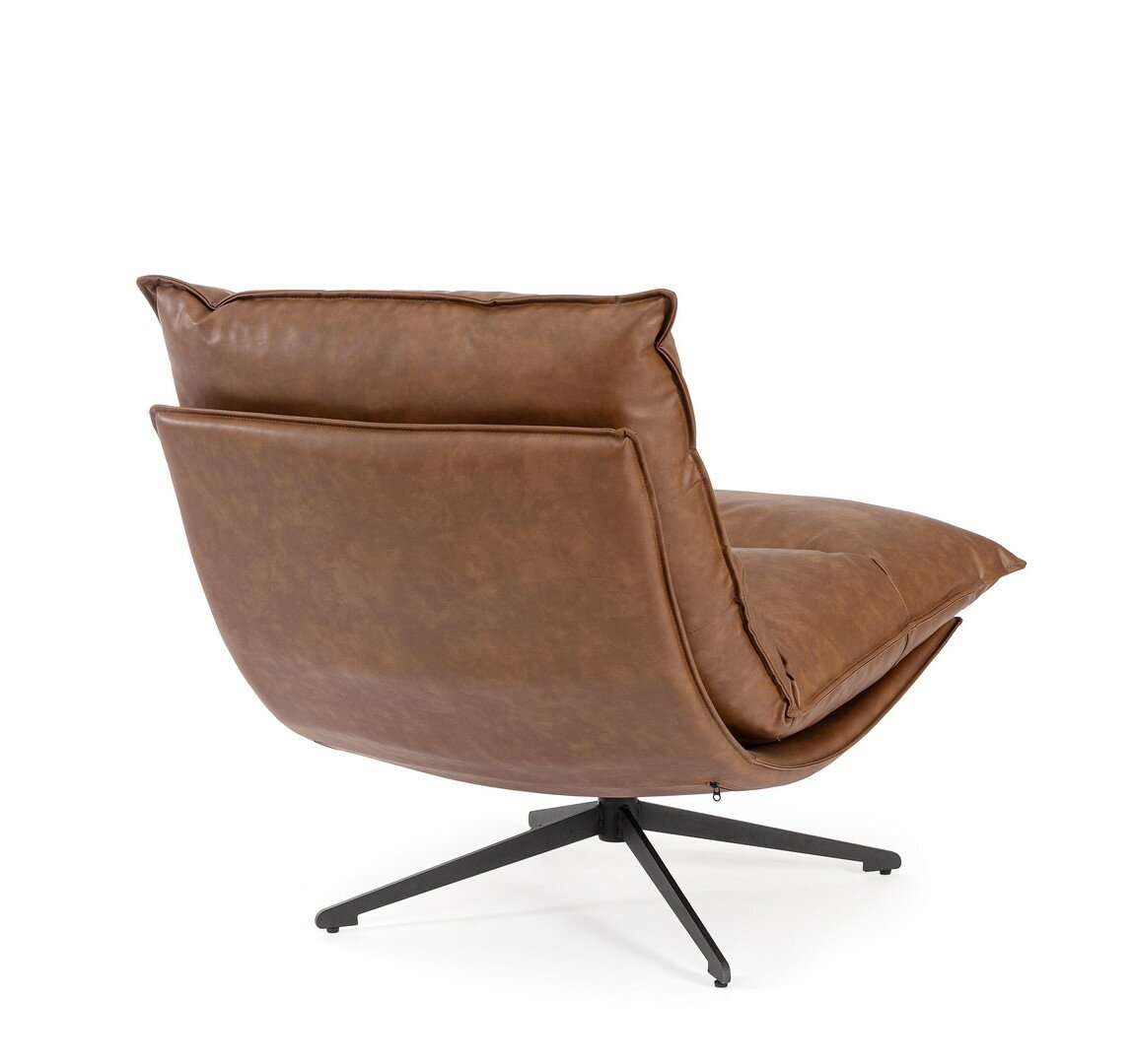 Drehsessel Alanez Cognac von Bizzotto von hinten gesehen, im STUFF Shop