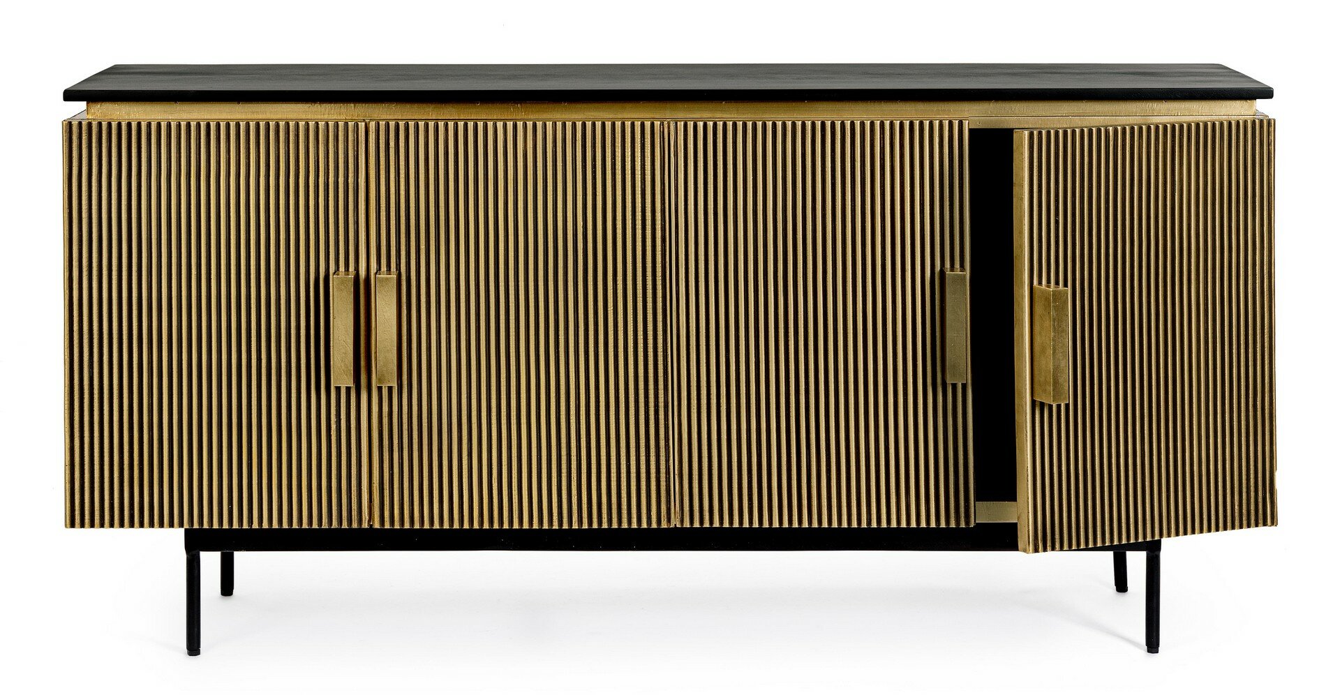 Sideboard Virat, Detail der antiken Messingbeschichtung