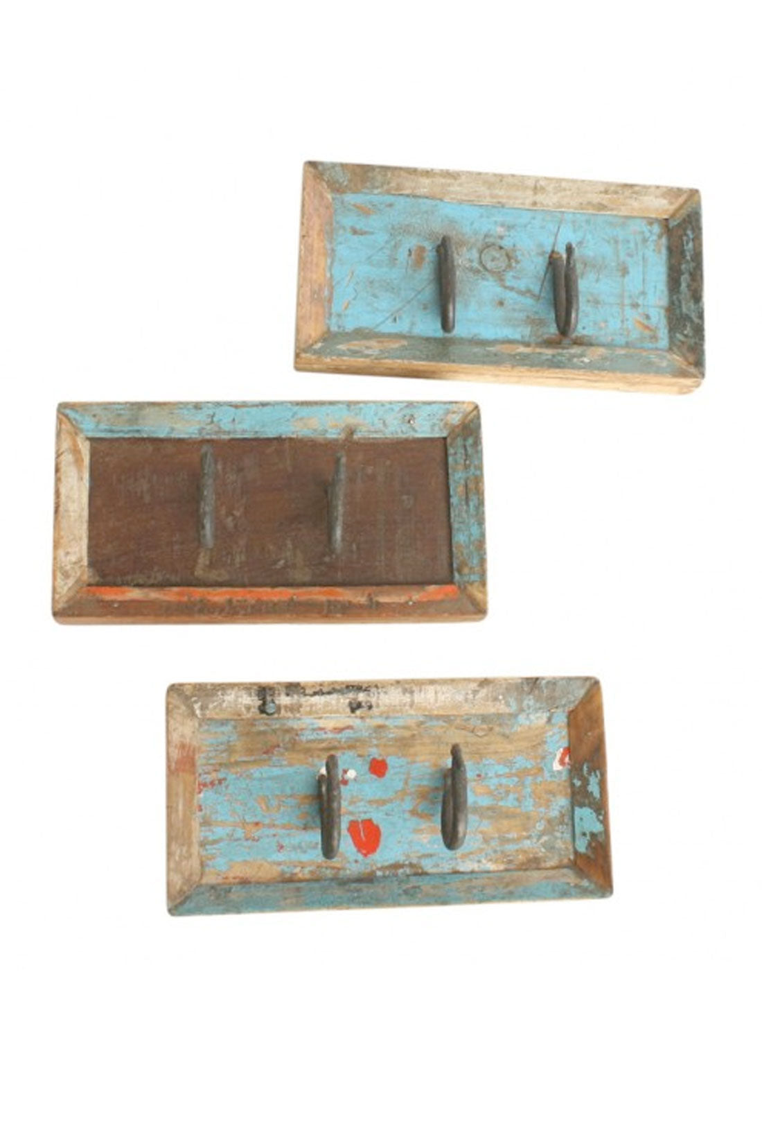 Vintage Wandgarderobe Altholz 2 Haken Handmade | STUFF Loft