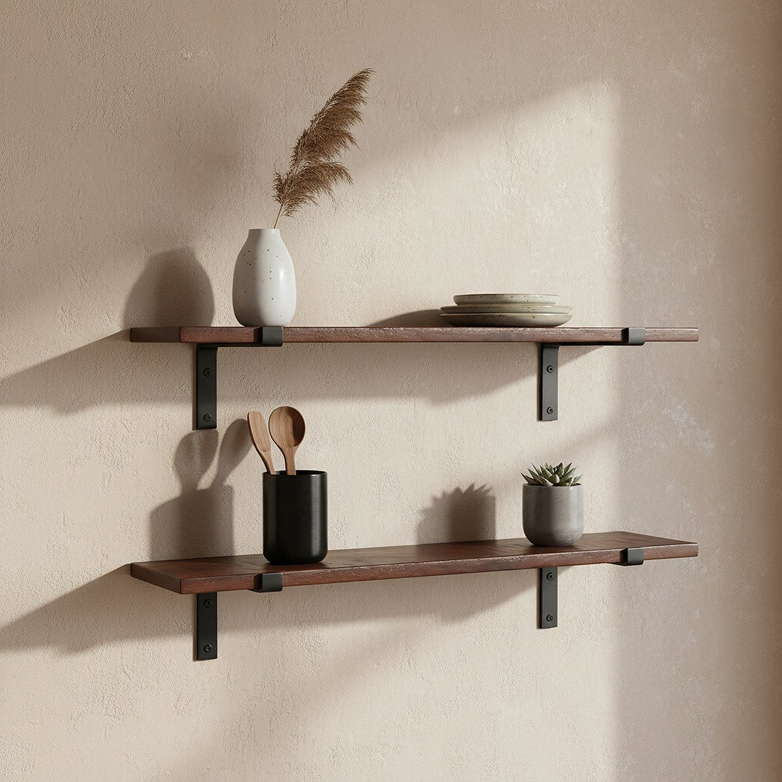 Wandregal aus Altholz im Vintage Design braun STUFF Loft