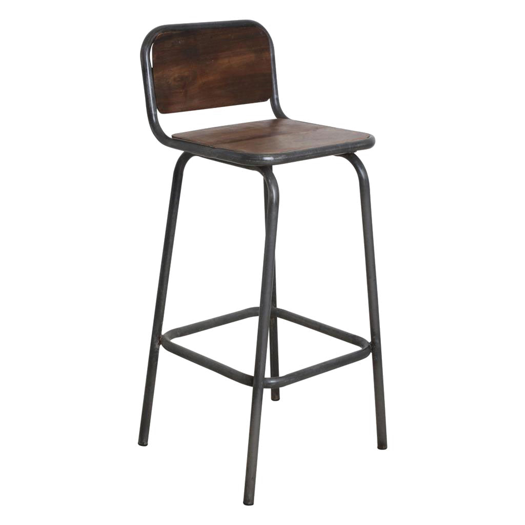 Barhocker Barstuhl vintage Altholz und Altmetall Handmade | STUFF Loft