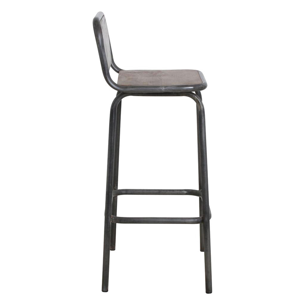 Barhocker Barstuhl vintage Altholz und Altmetall Handmade | STUFF Loft