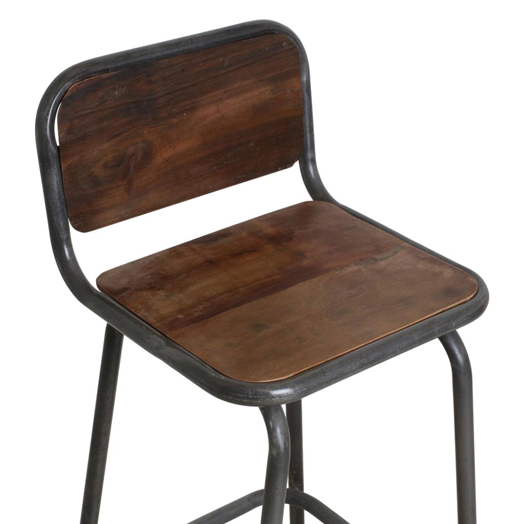 Barhocker Barstuhl vintage Altholz und Altmetall Handmade | STUFF Loft