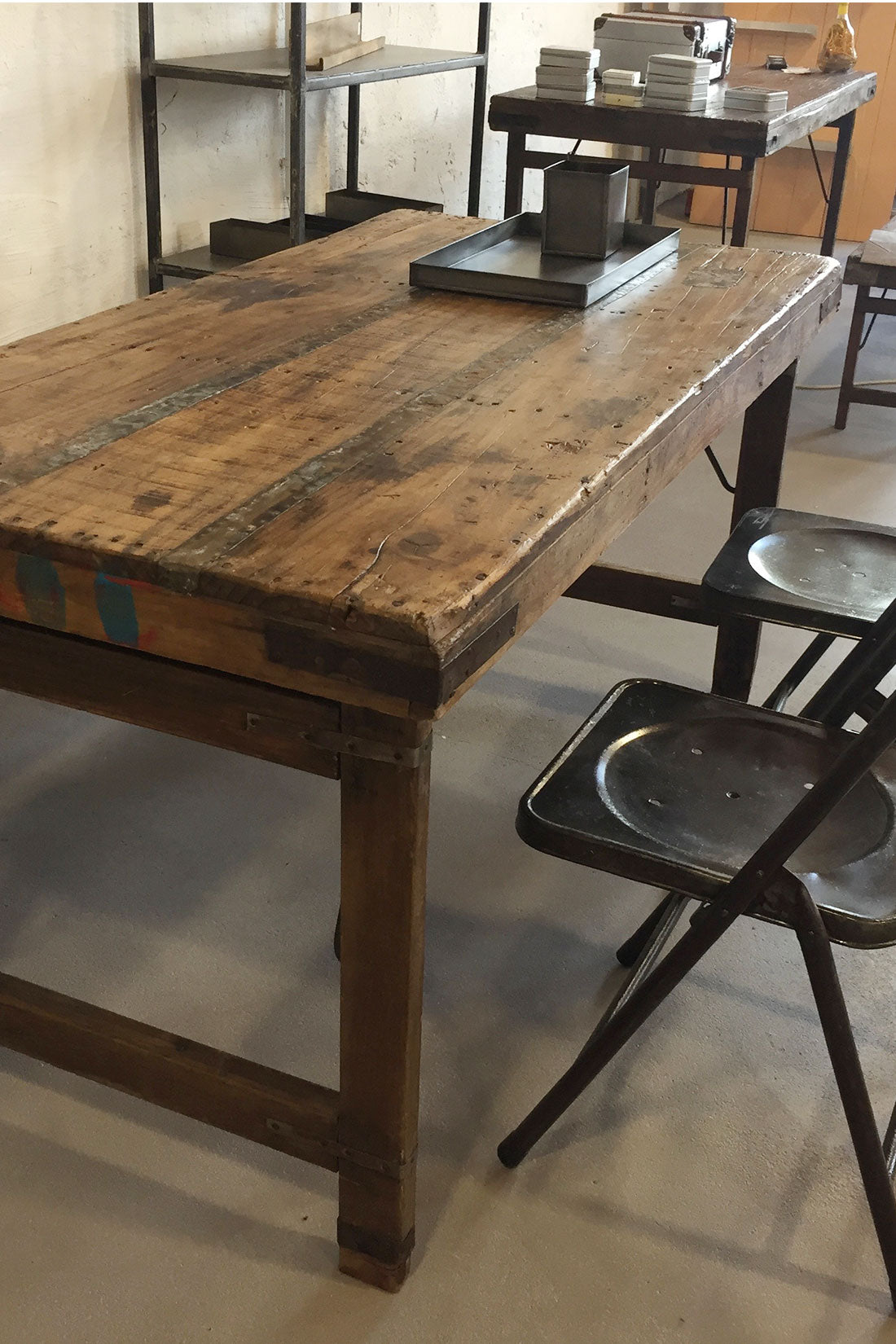 STUFF Loft Vintage Esstisch Tisch aus Holz klappbar Shabby-Chic brown