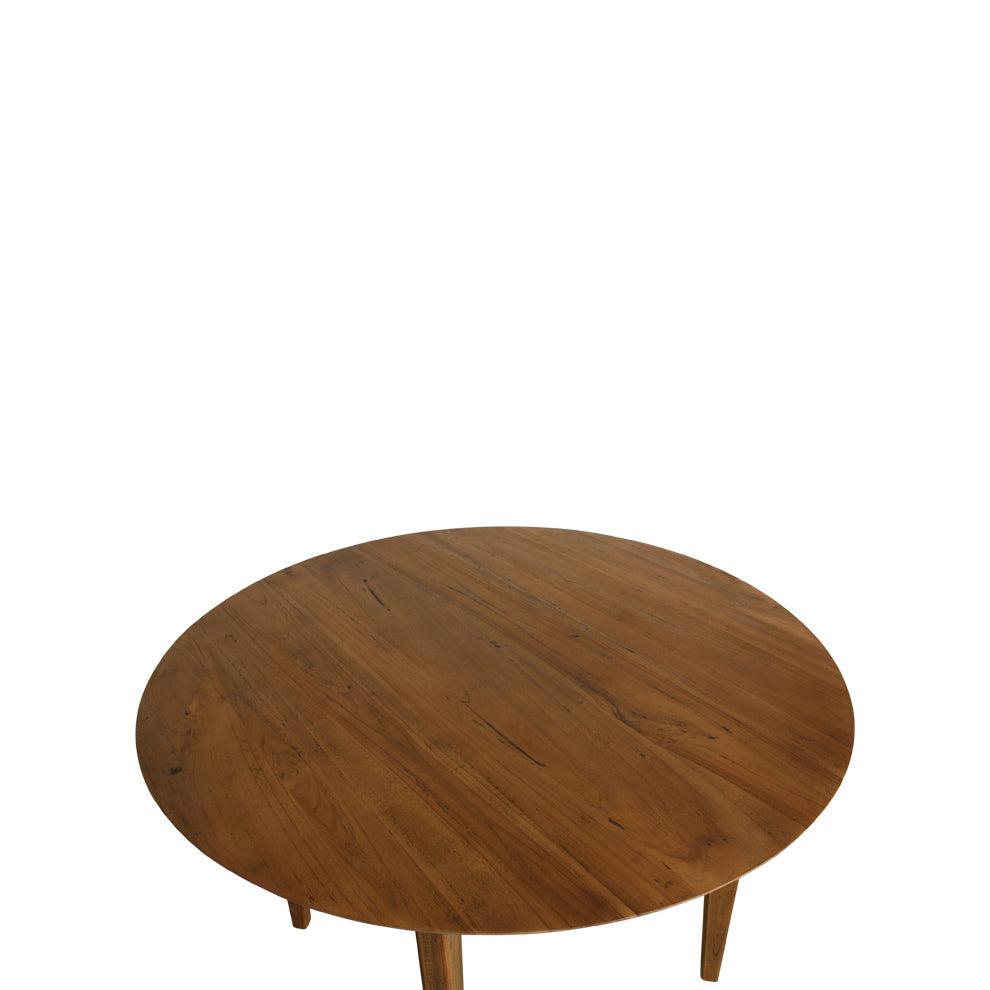 Esstisch Craftsman rund aus recyceltem Teakholz