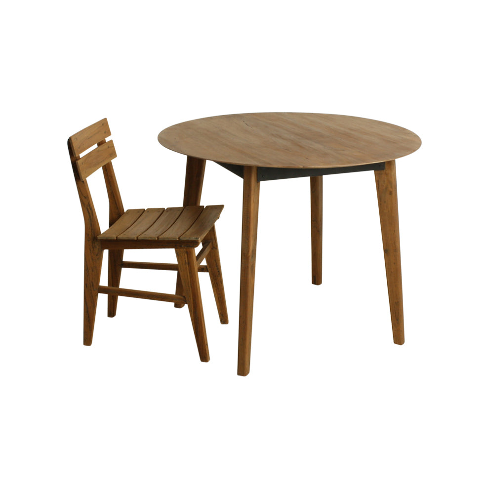 Esstisch Craftsman rund aus recyceltem Teakholz