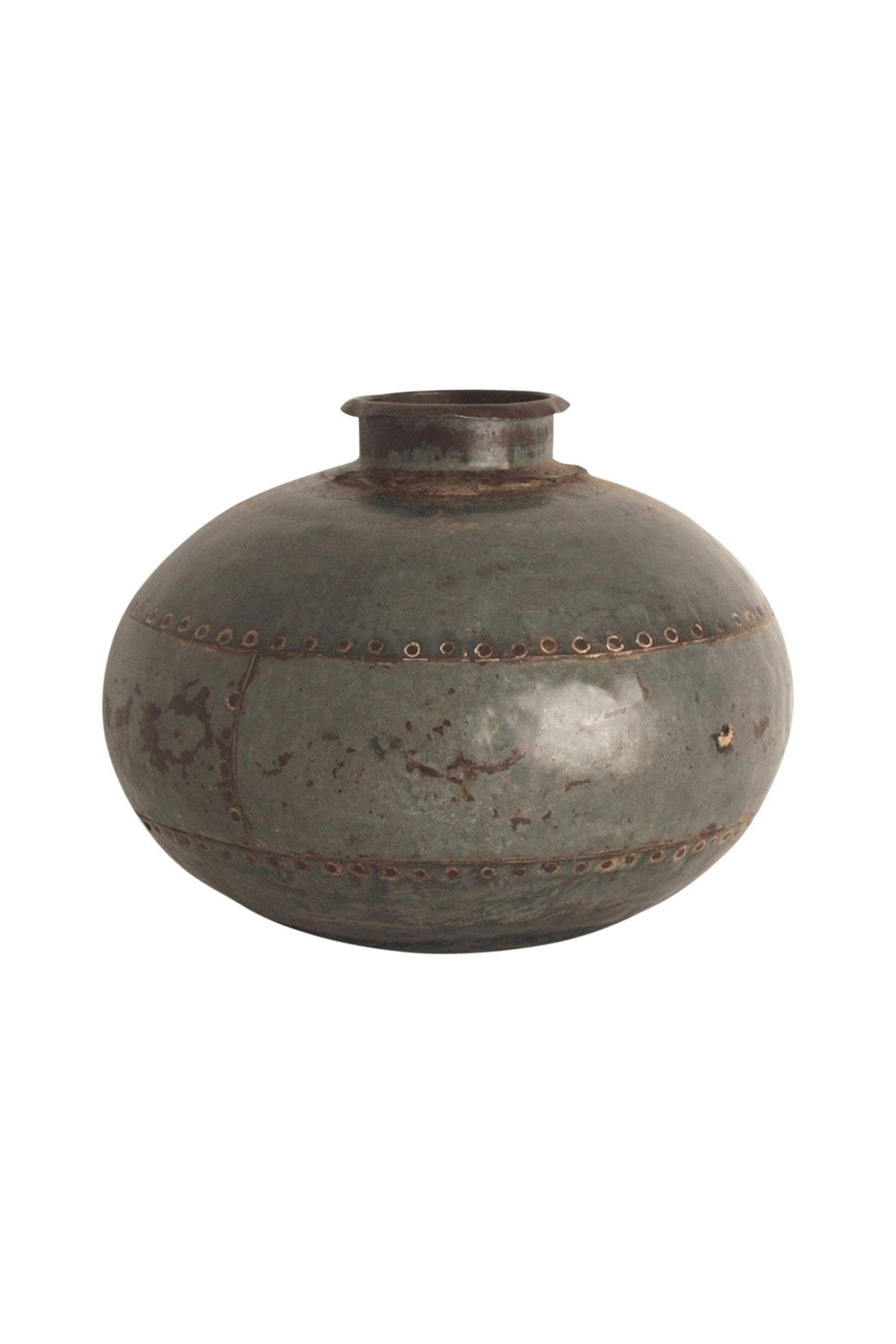 Vase aus Metall im Shabby Chic Industrial Design
