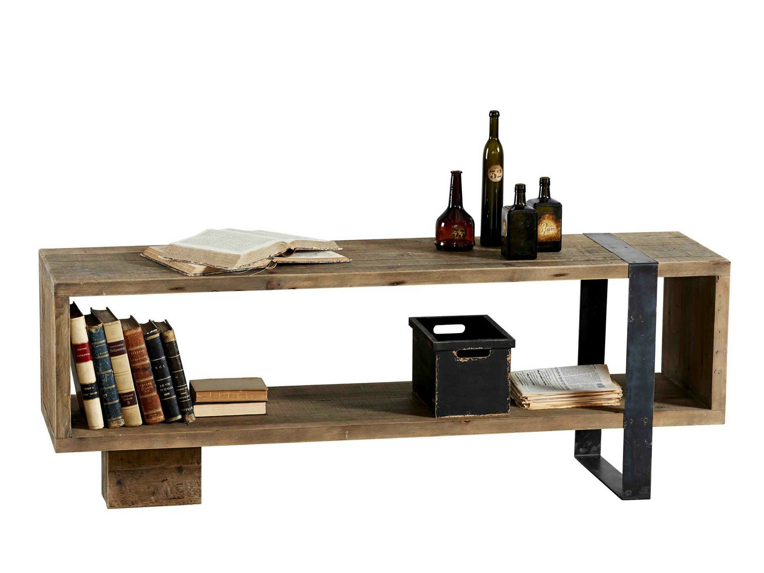 Konsolentisch im Industrial Vintage Design aus Altholz von Dialma Brown