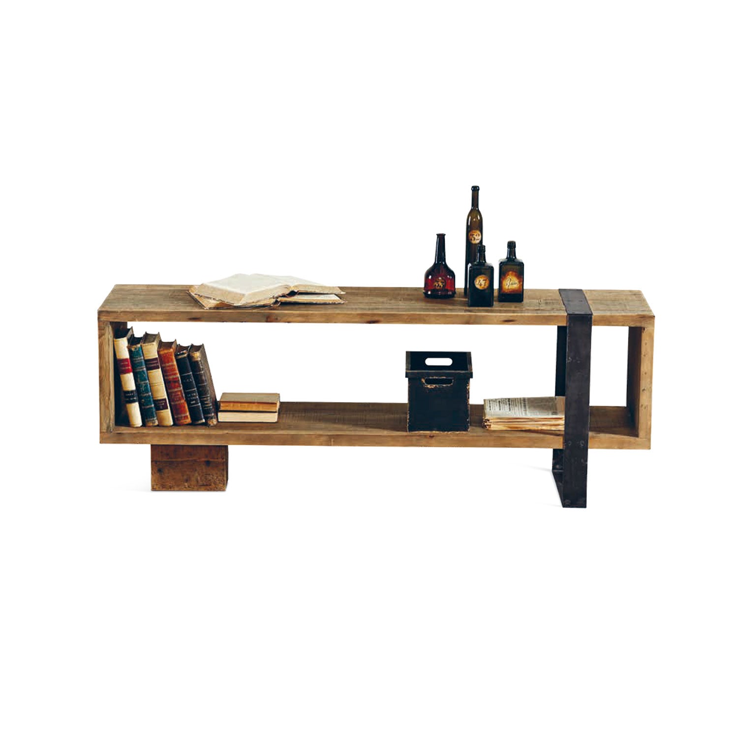 Konsolentisch im Industrial Vintage Design aus Altholz von Dialma Brown