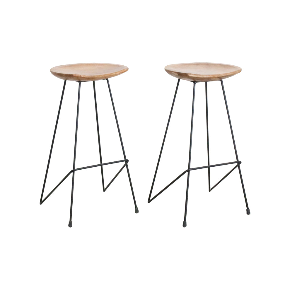 Barhocker Industrial Loft Style aus Teakholz
