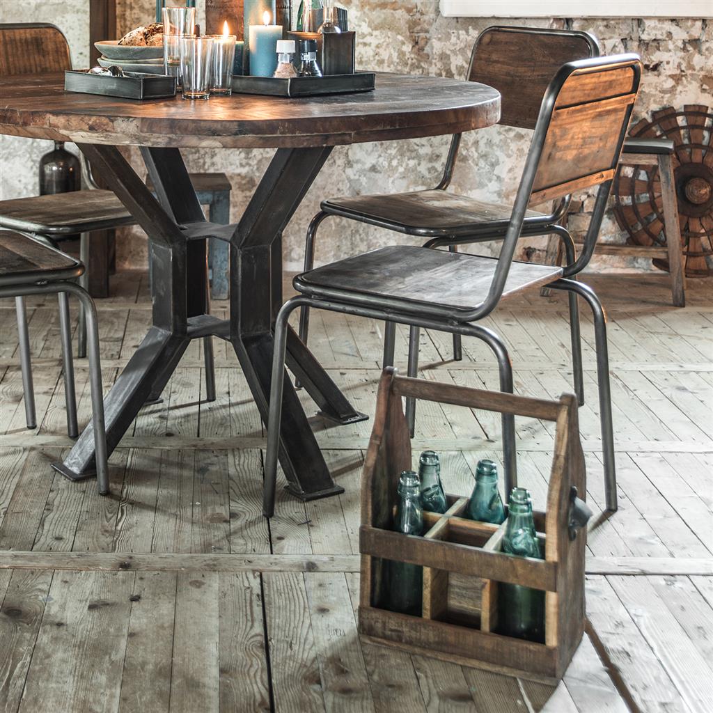 Flaschenträger aus Holz im Vintage Design mit Flaschenöffner