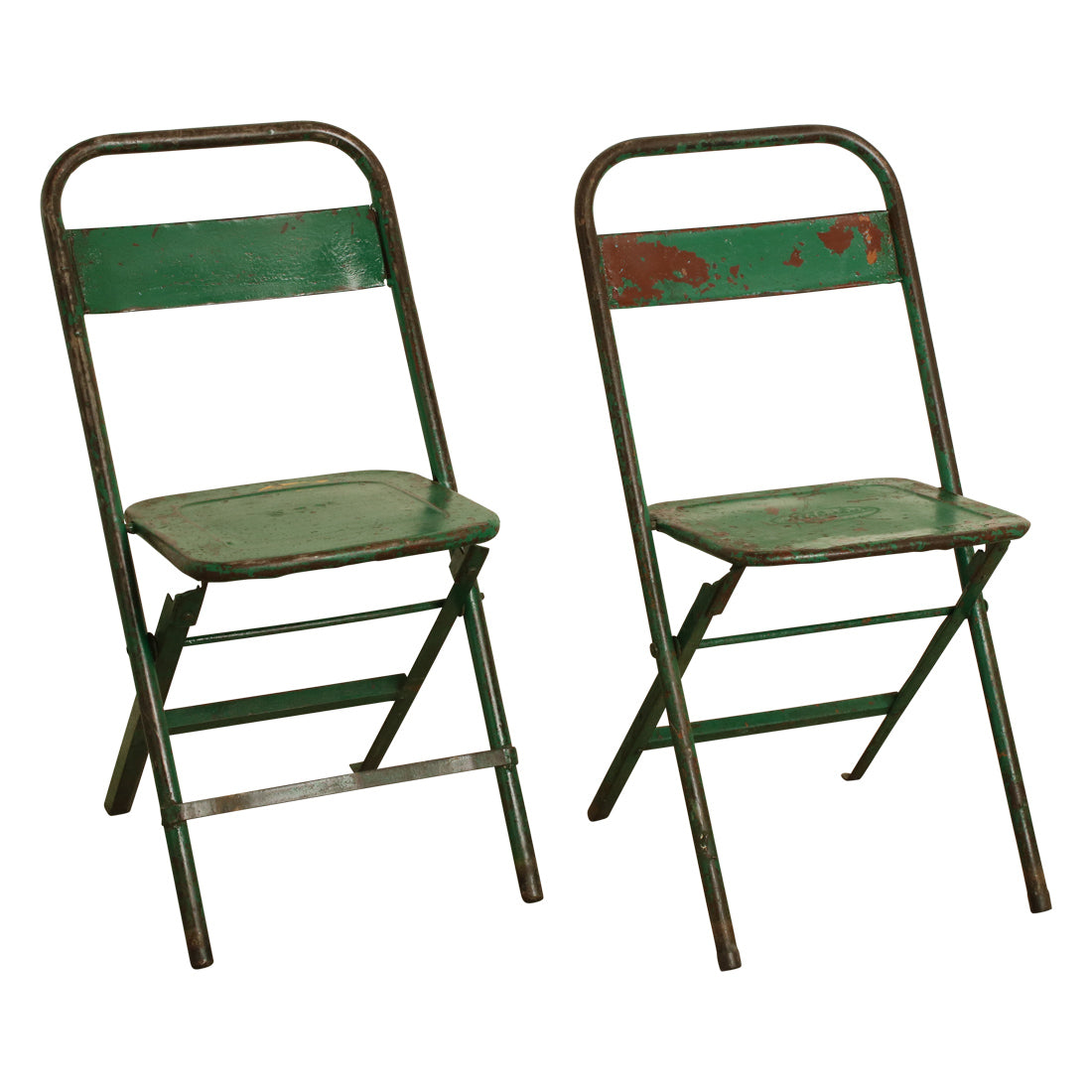 Klappbarer Bistrostuhl Original Vintage Grün aus Eisen | STUFF Loft