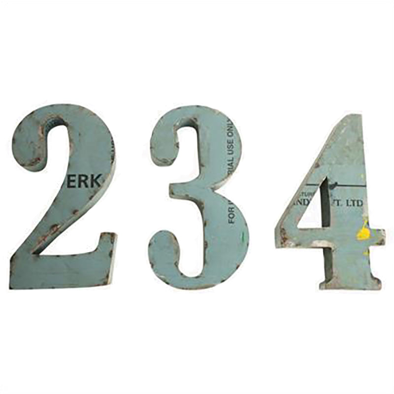 3D Deko Metall Zahlen von 0-9 im Vintage Design