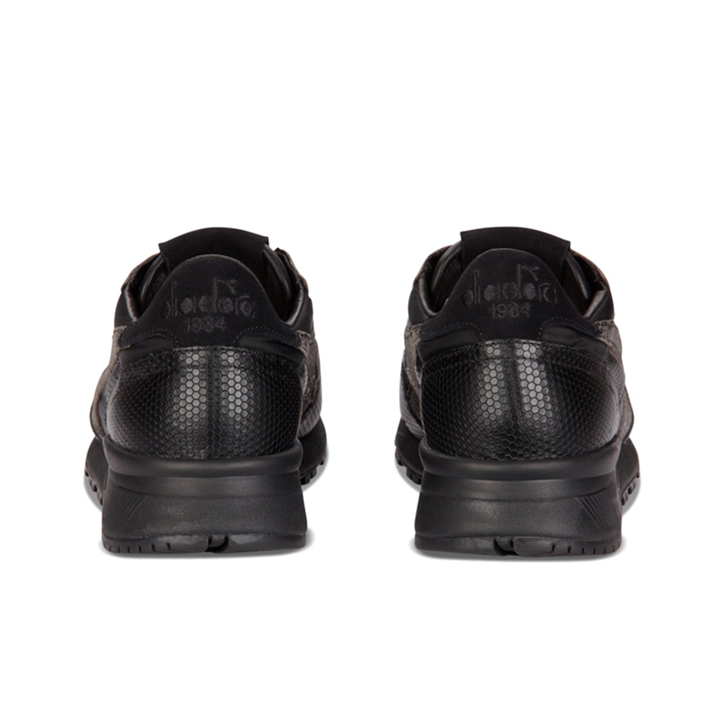 Diadora Heritage Herren Sneaker Trindent 90 ITA Black Pack aus strukturiertem Leder im Materialmix - schwarz