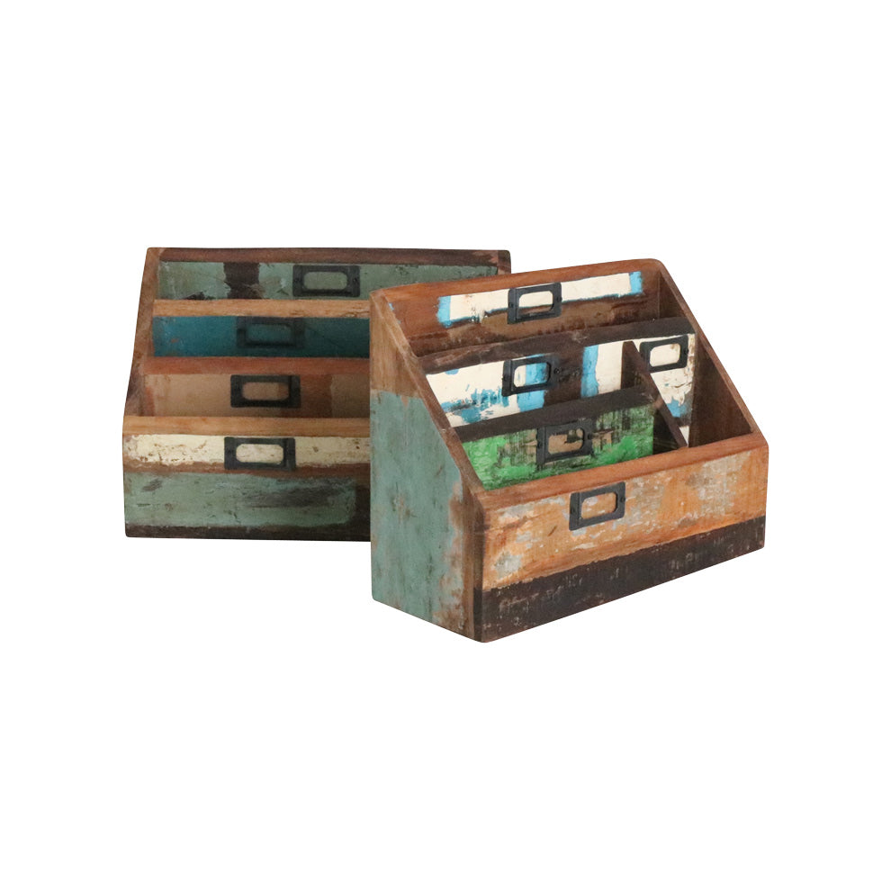 Büro-Organizer aus Altholz vintage Shabby-Chic 