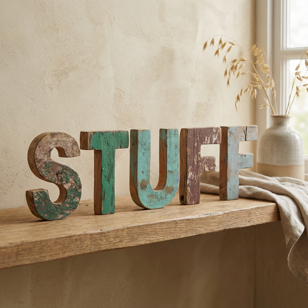 Handgefertigte Buchstaben aus Bootsholz mit maritimer Patina | nachhaltige Dekoration von STUFF Vintage Living