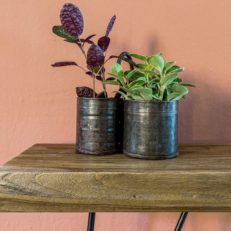 Vintage Pflanztopf Blumentopf Topf für Kräuter Besteck aus Eisen