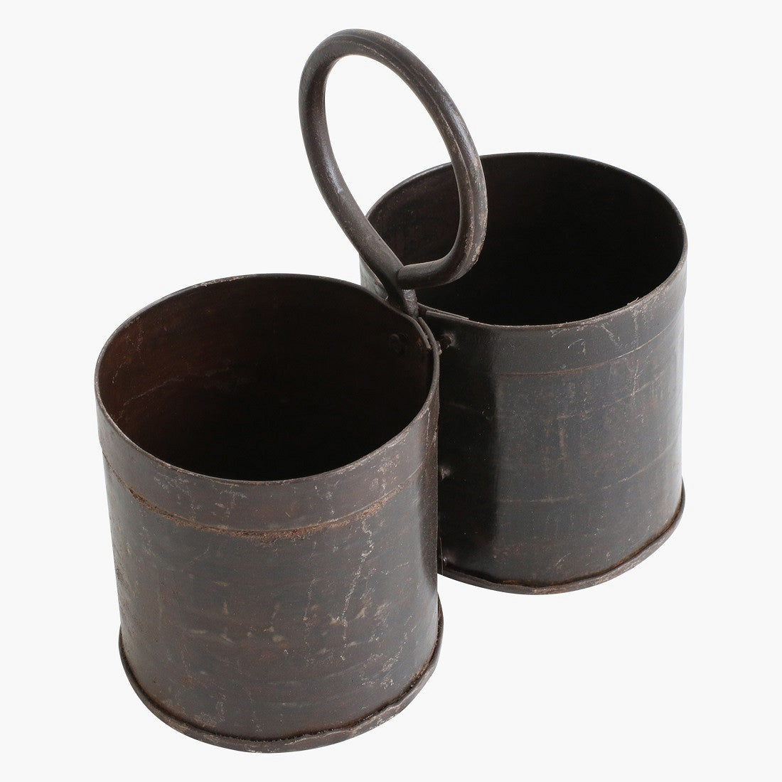Vintage 2er-Topf zur Aufbewahrung aus Eisen