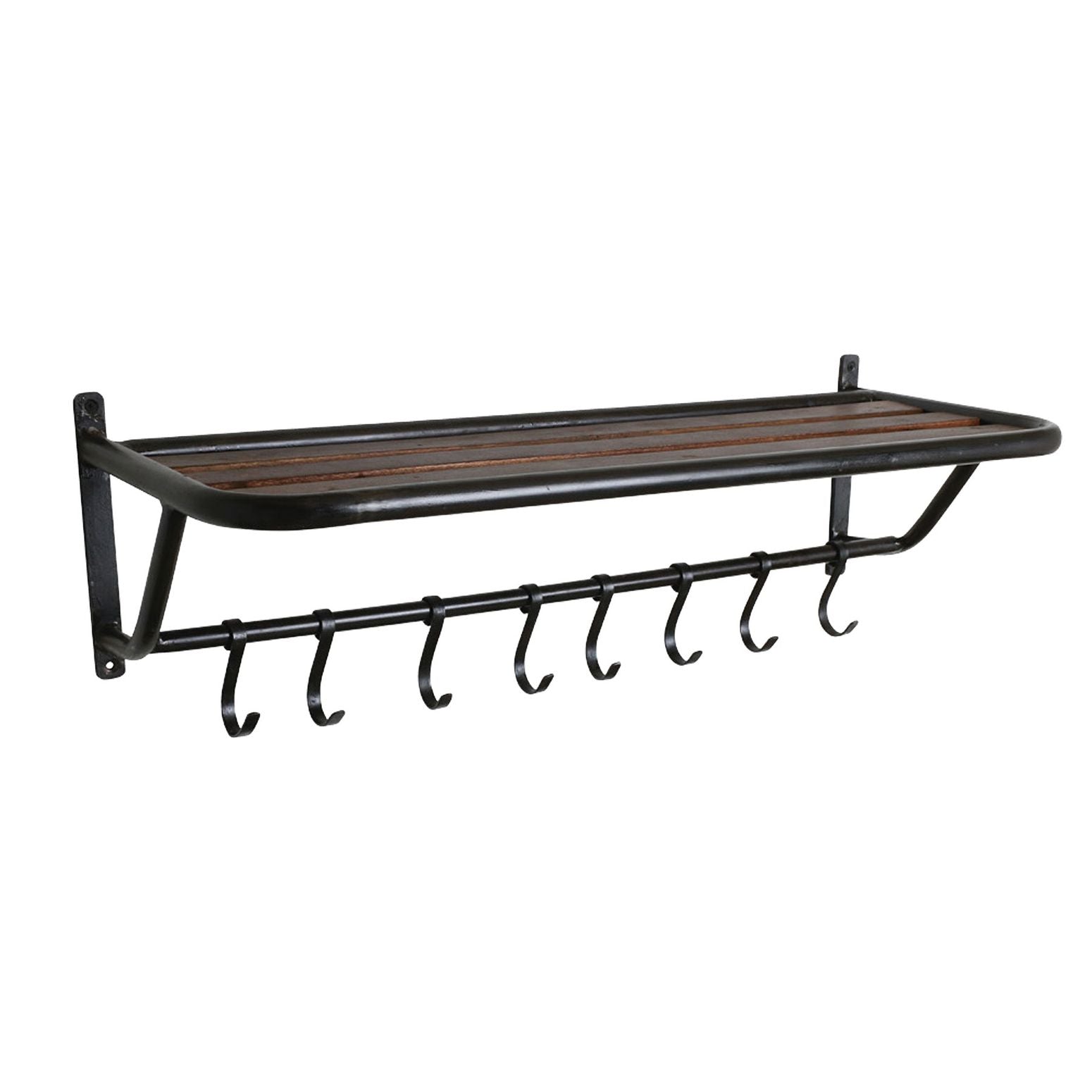 Schwarze Wandgarderobe aus Metall im Industrial Loft Style