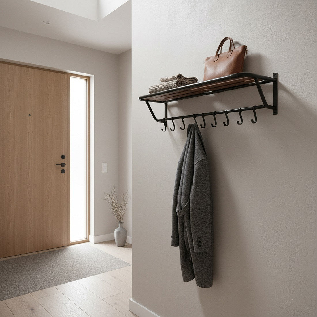 Schwarze Wandgarderobe aus Metall im Industrial Loft Style | STUFF Shop