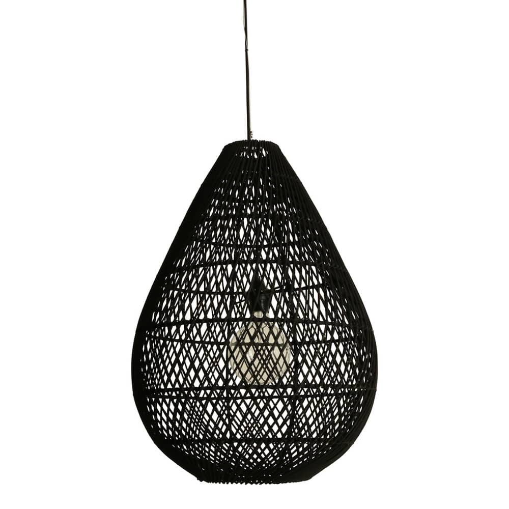 Deckenleuchte Drop Rattan schwarz groß