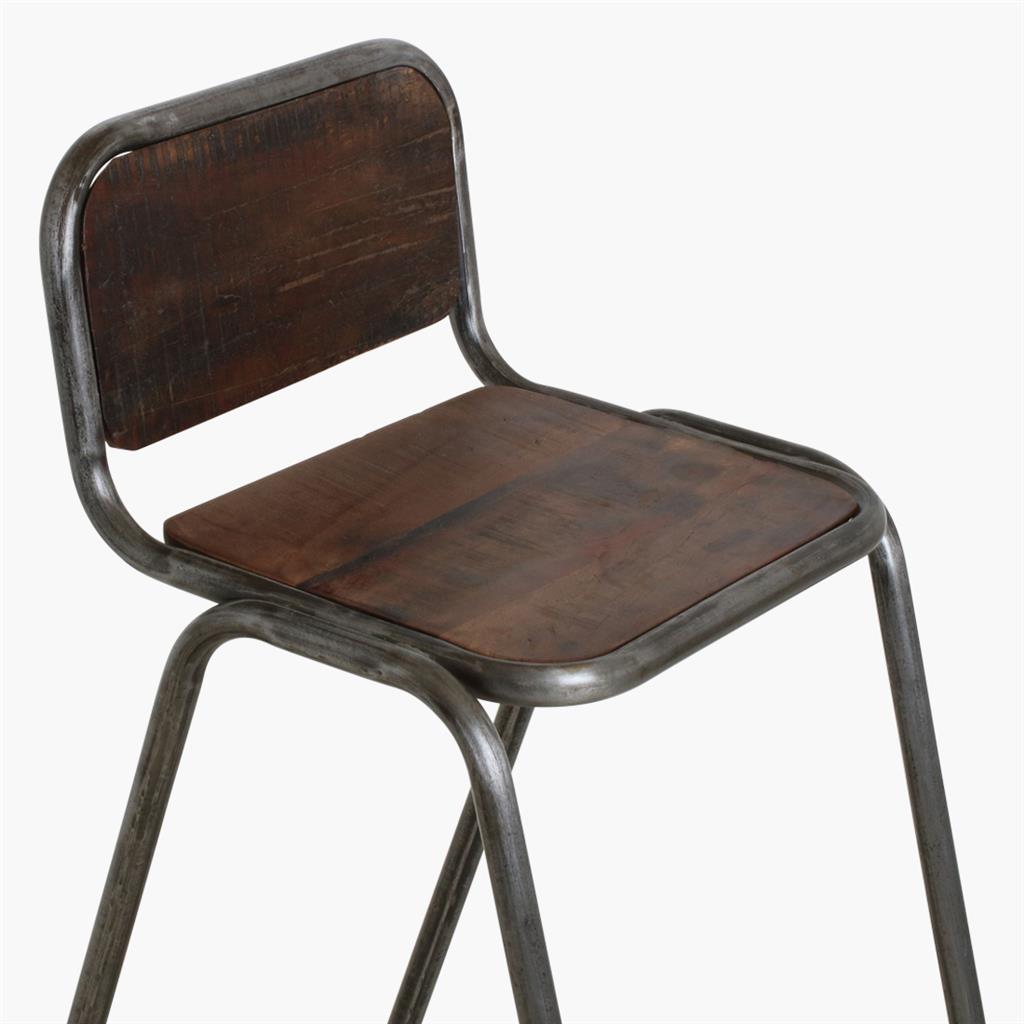Barhocker Barstuhl vintage Akazie und Altmetall Handmade Loft Style | STUFF Shop