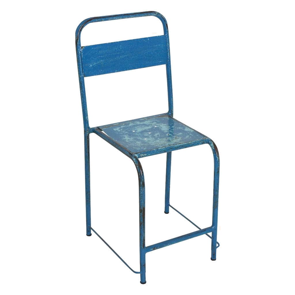 Originaler Java-Stuhl in Vintage-blau