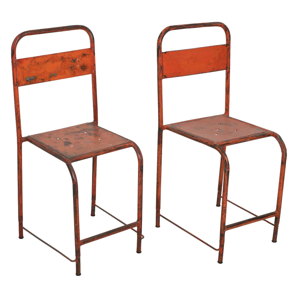 Originaler Java-Stuhl in Vintage-orange
