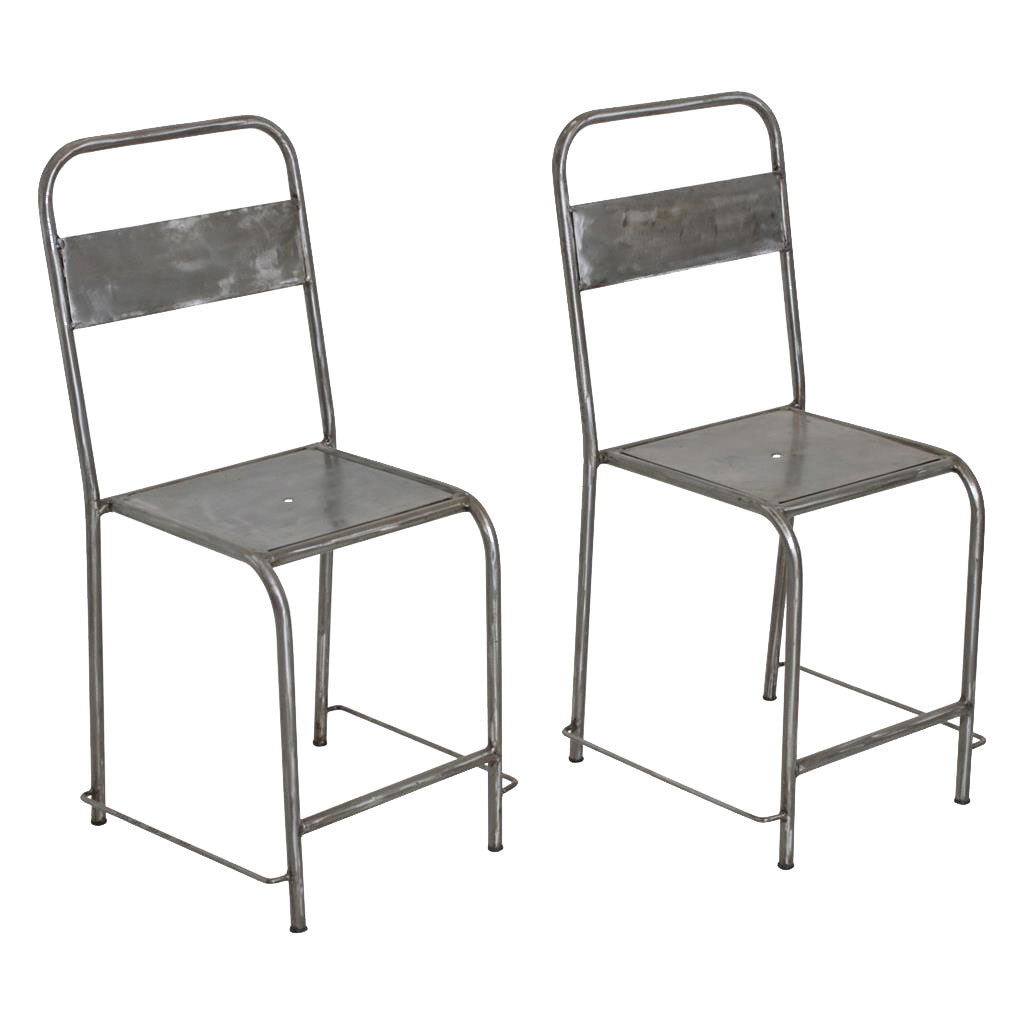 Originaler Java-Stuhl in Vintage-silber