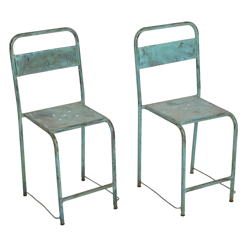 Originaler Java-Stuhl in Vintage-türkis