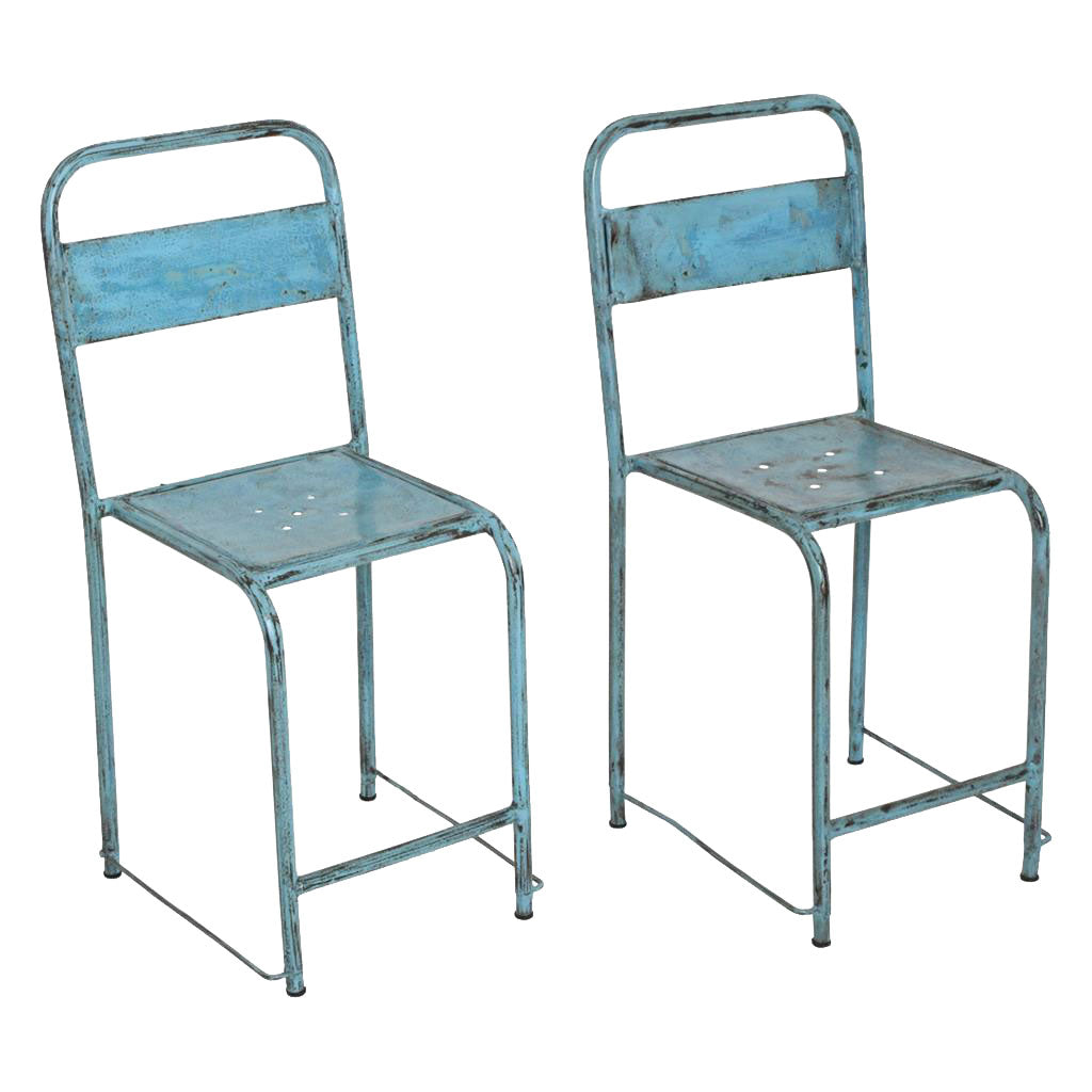 Originaler Java-Stuhl in Vintage-hellblau