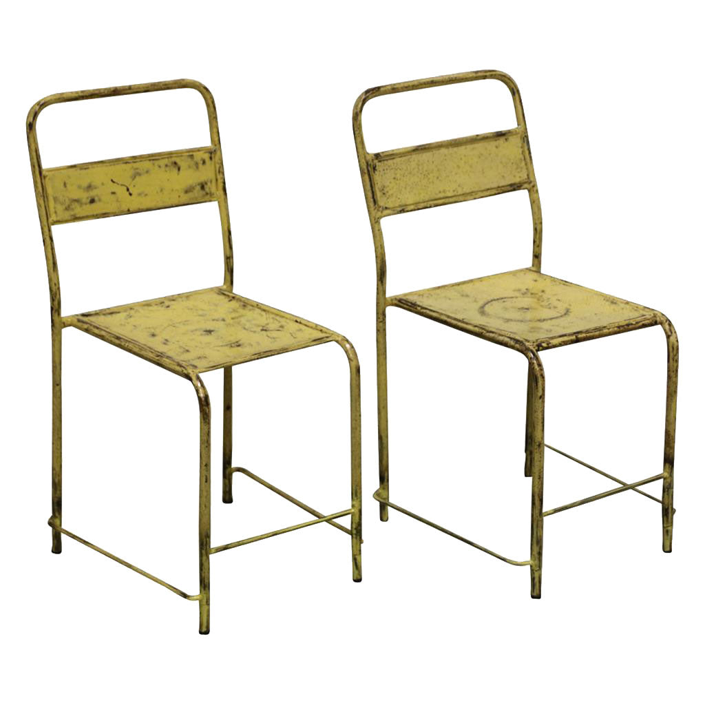 Originaler Java-Stuhl in Vintage-gelb